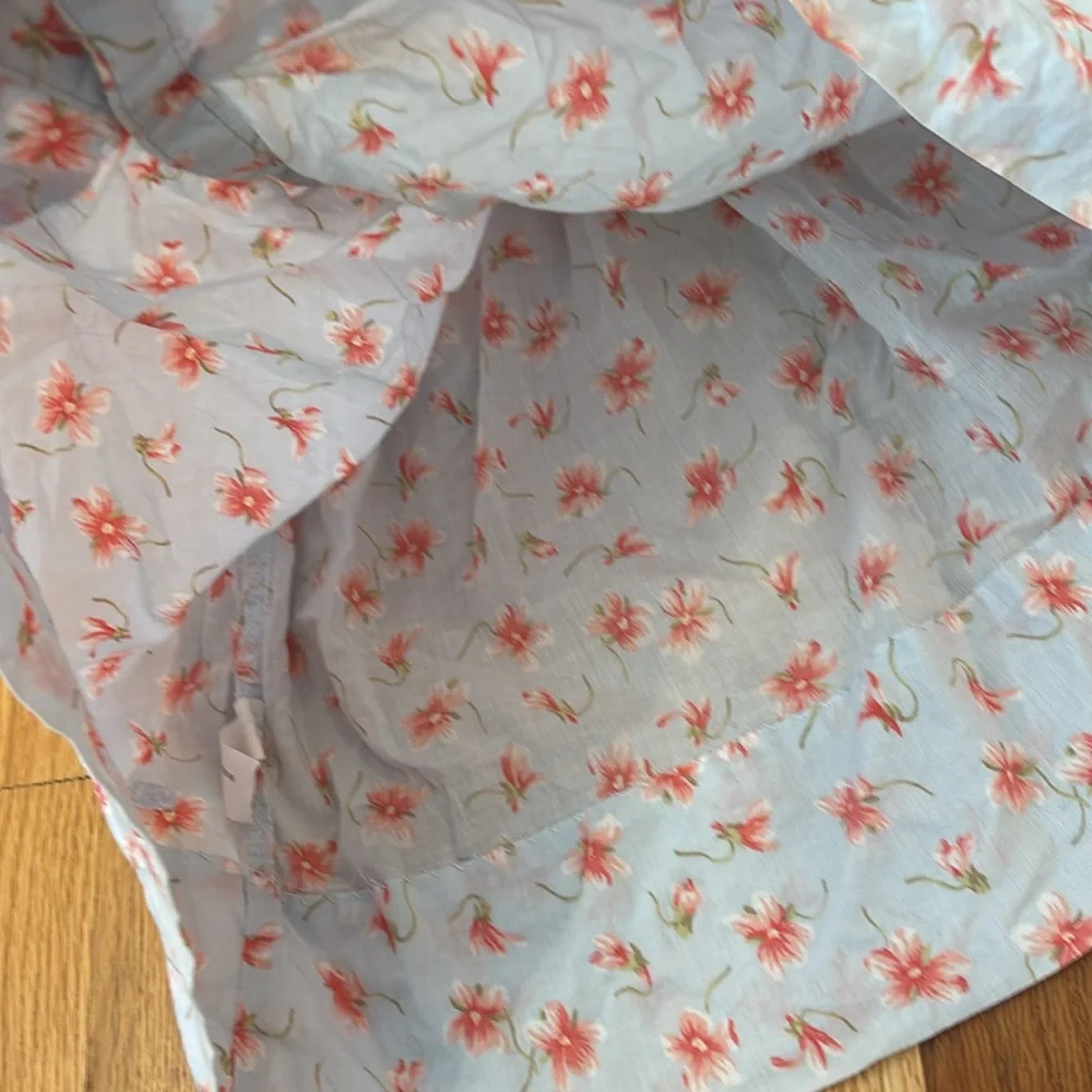 Ralph Lauren Light Blue Floral Button-Front Dress vintage cotton